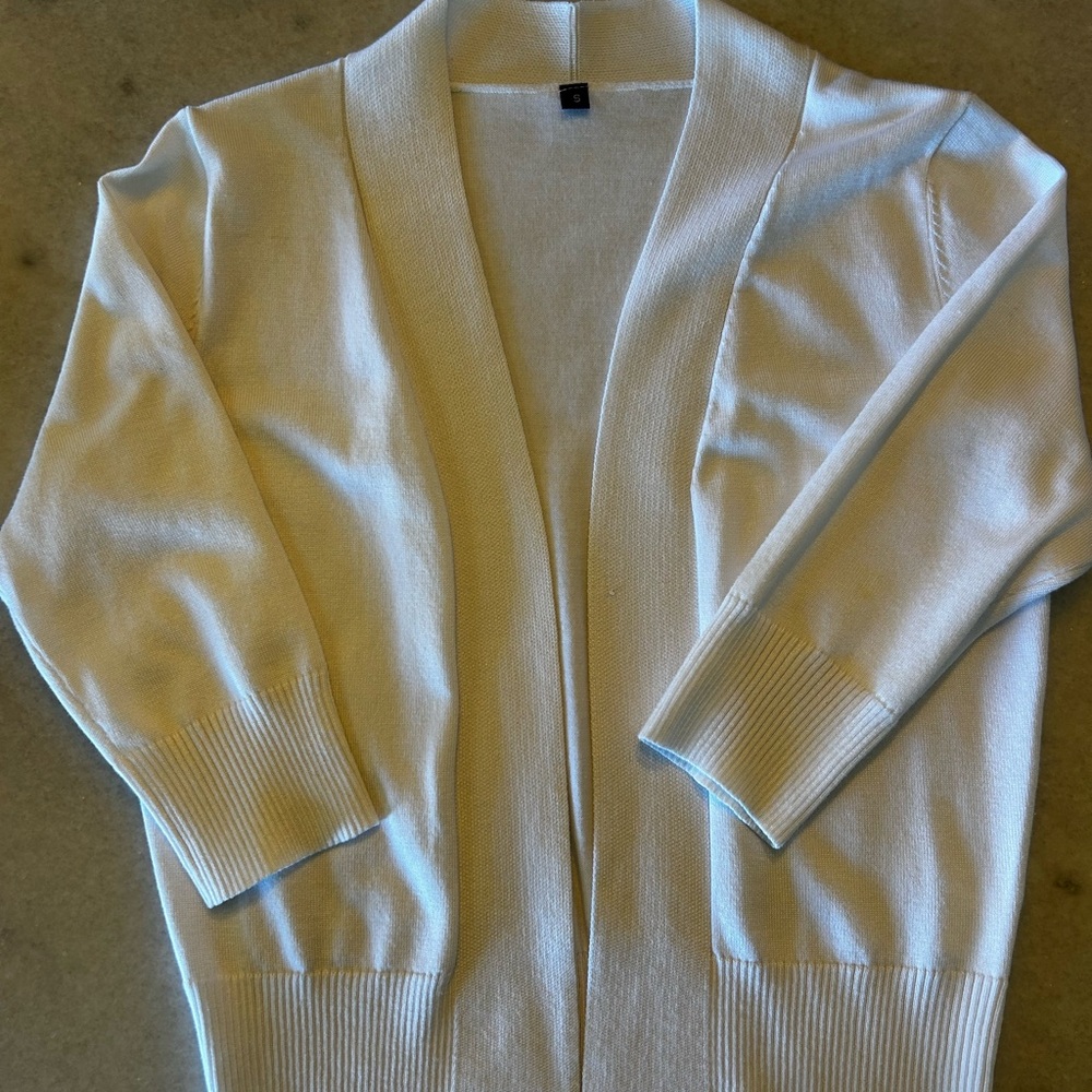 Elegant White Women's Cardigan Shrug
